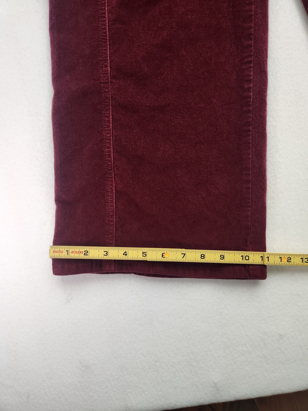 Vintage-inspired High Waisted Burgundy Corduroy Wide Leg Pants 5(27) - Picture 10 of 13